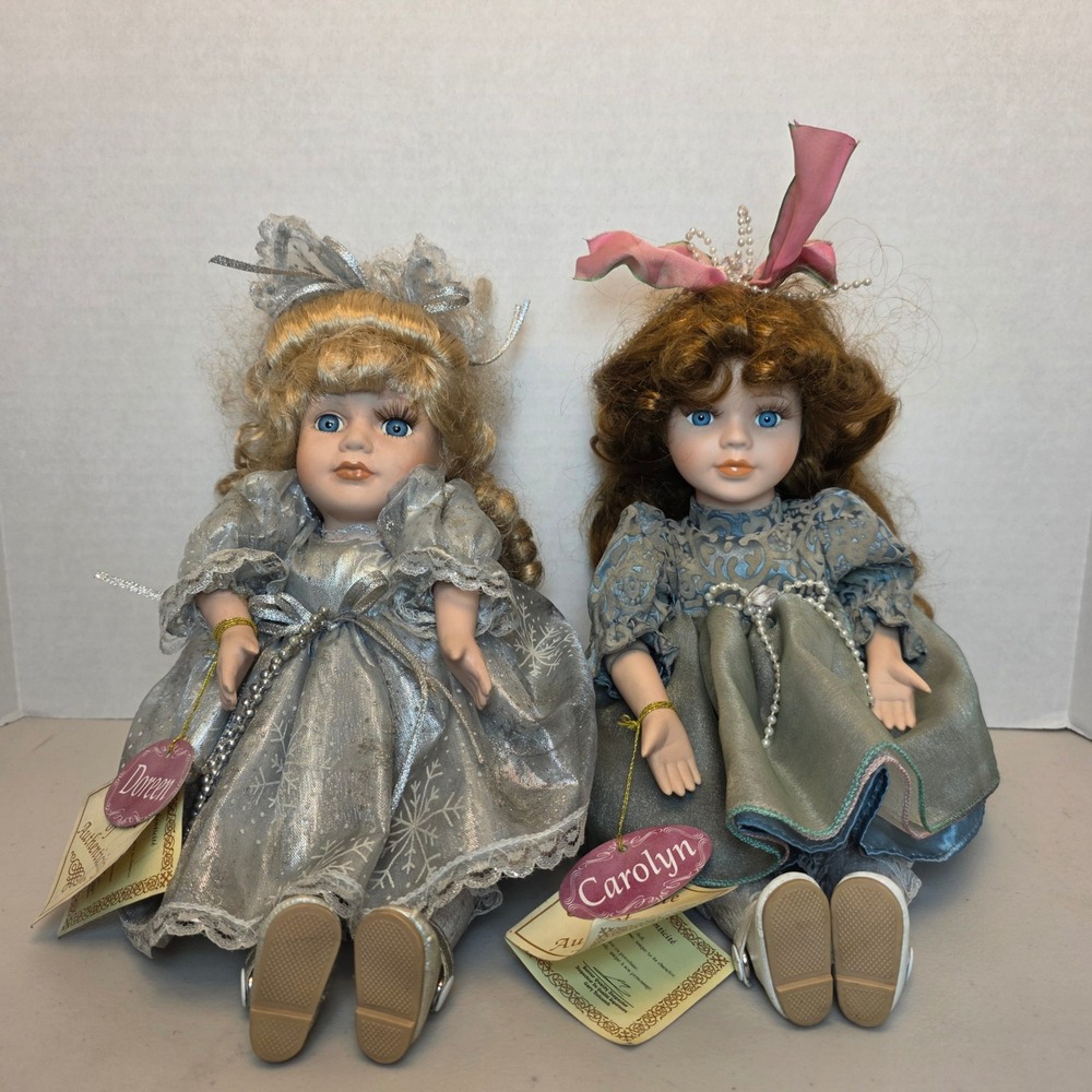 Vintage Wind Up Porcelain Musical Dolls DanDee Collectors Choice Main Joy Pair